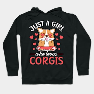 Just A Girl who Loves Corgis Funny Corgis Dog Lover Hoodie